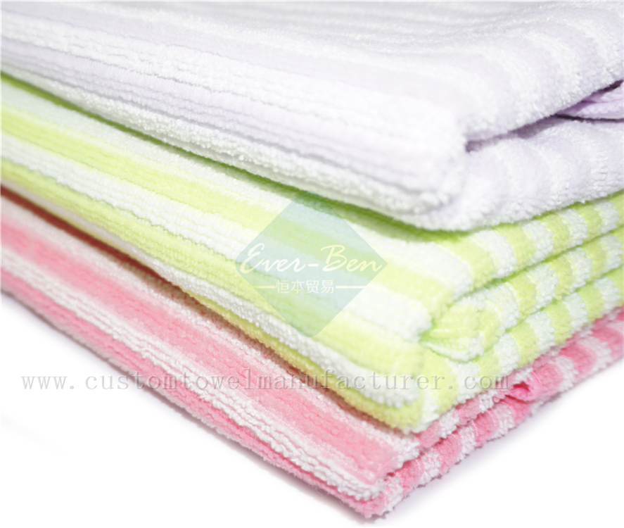China Bulk Custom microfiber Strip Towel Supplier